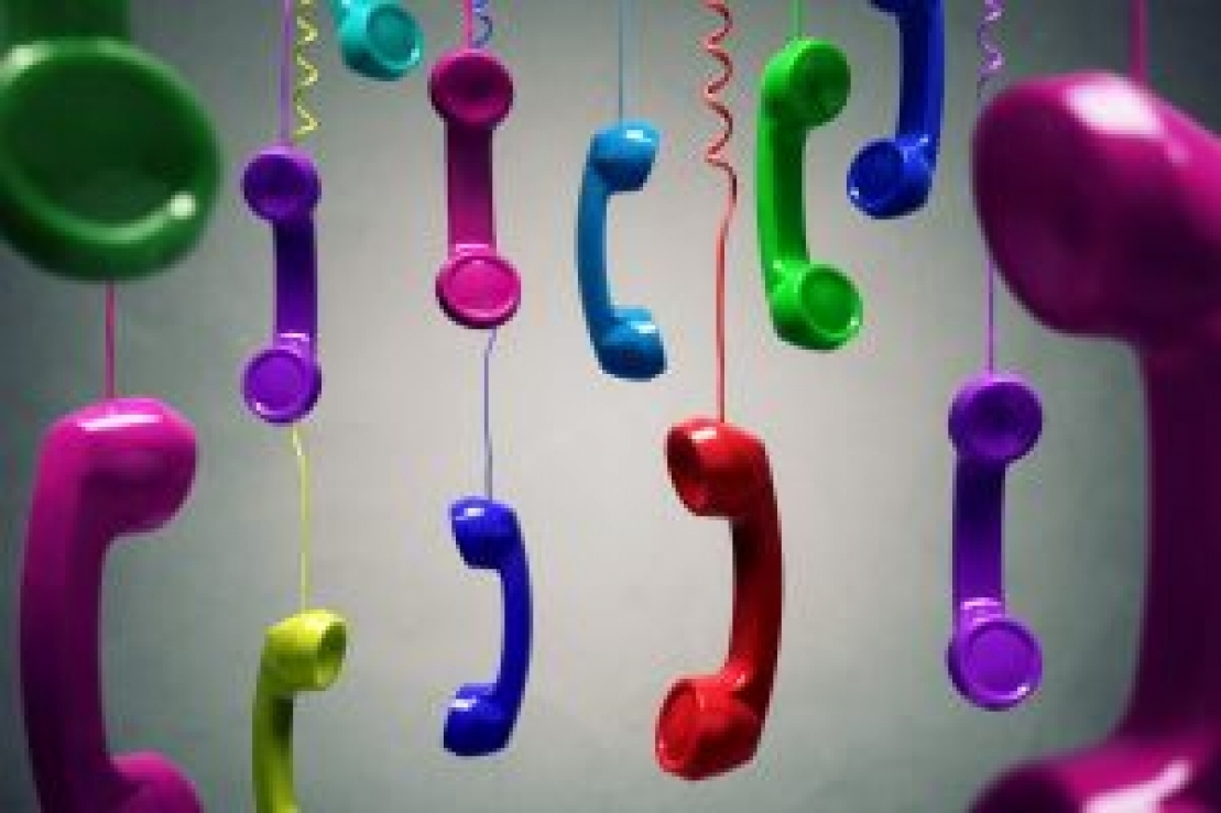 dangling colored phones