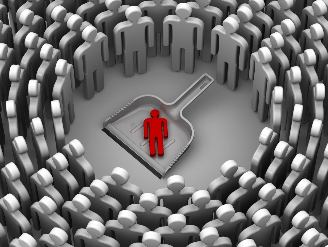 red man getting picked up by a trash collector