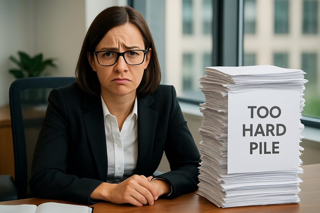 associate frowning from excessively difficult work