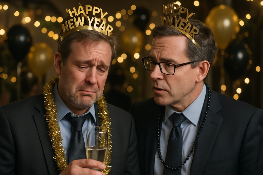 new years event and someone is sad