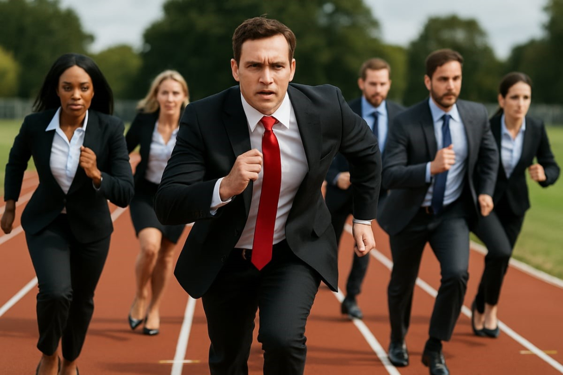 Business-people running