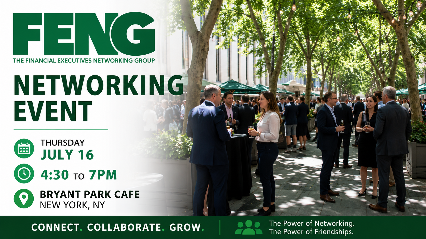 NYC Networking Social at Bryant Park Cafe